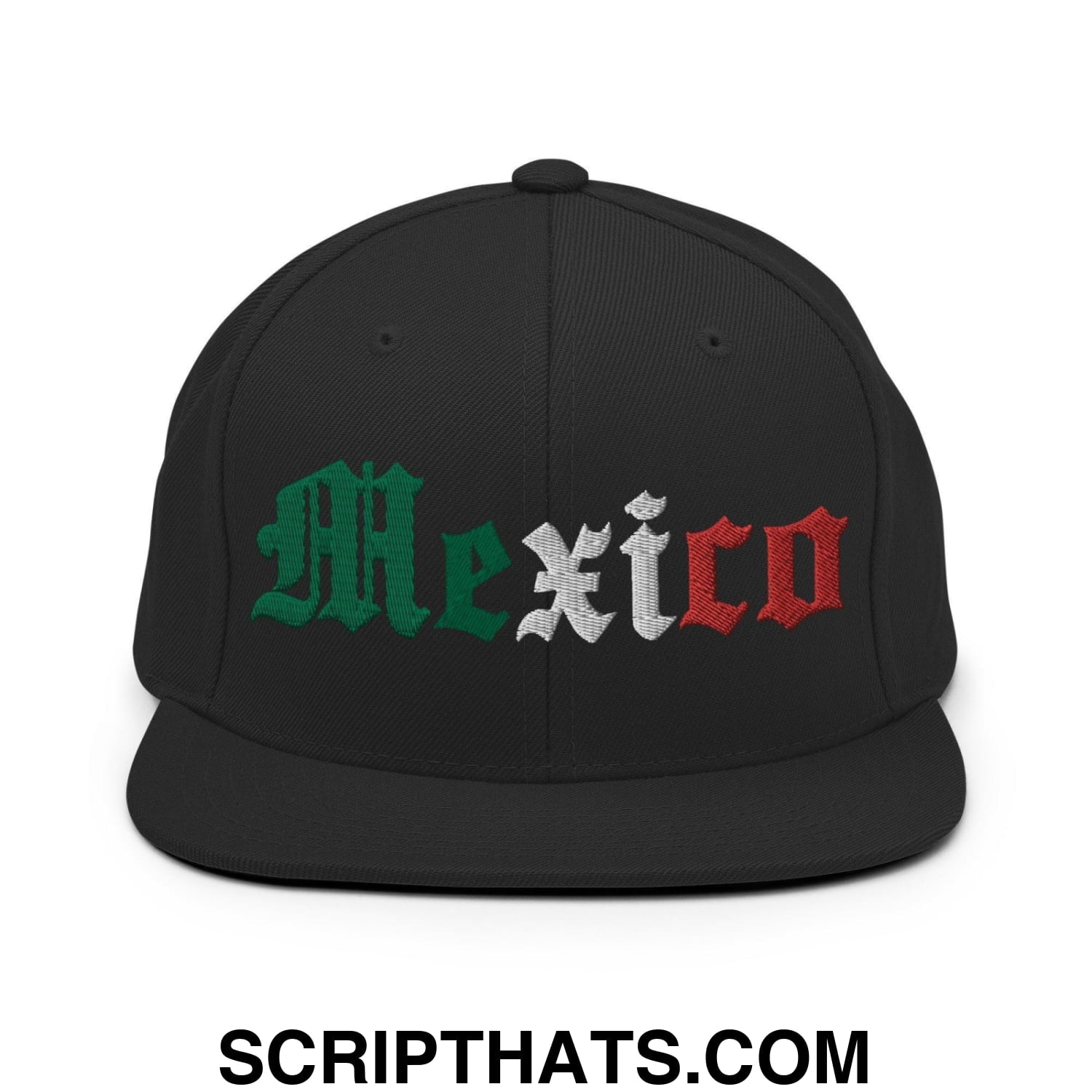 Mexico II Old English Snapback Hat Black