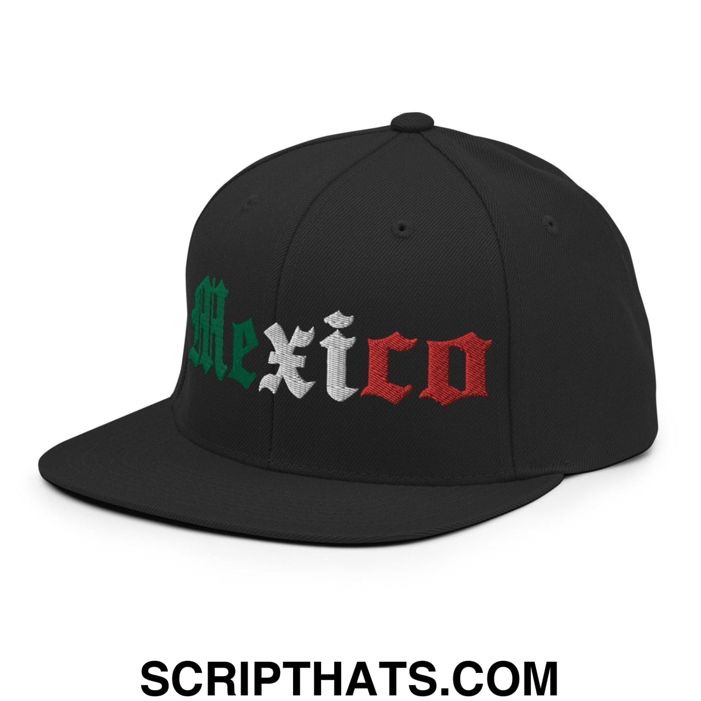 Mexico II Old English Snapback Hat Black