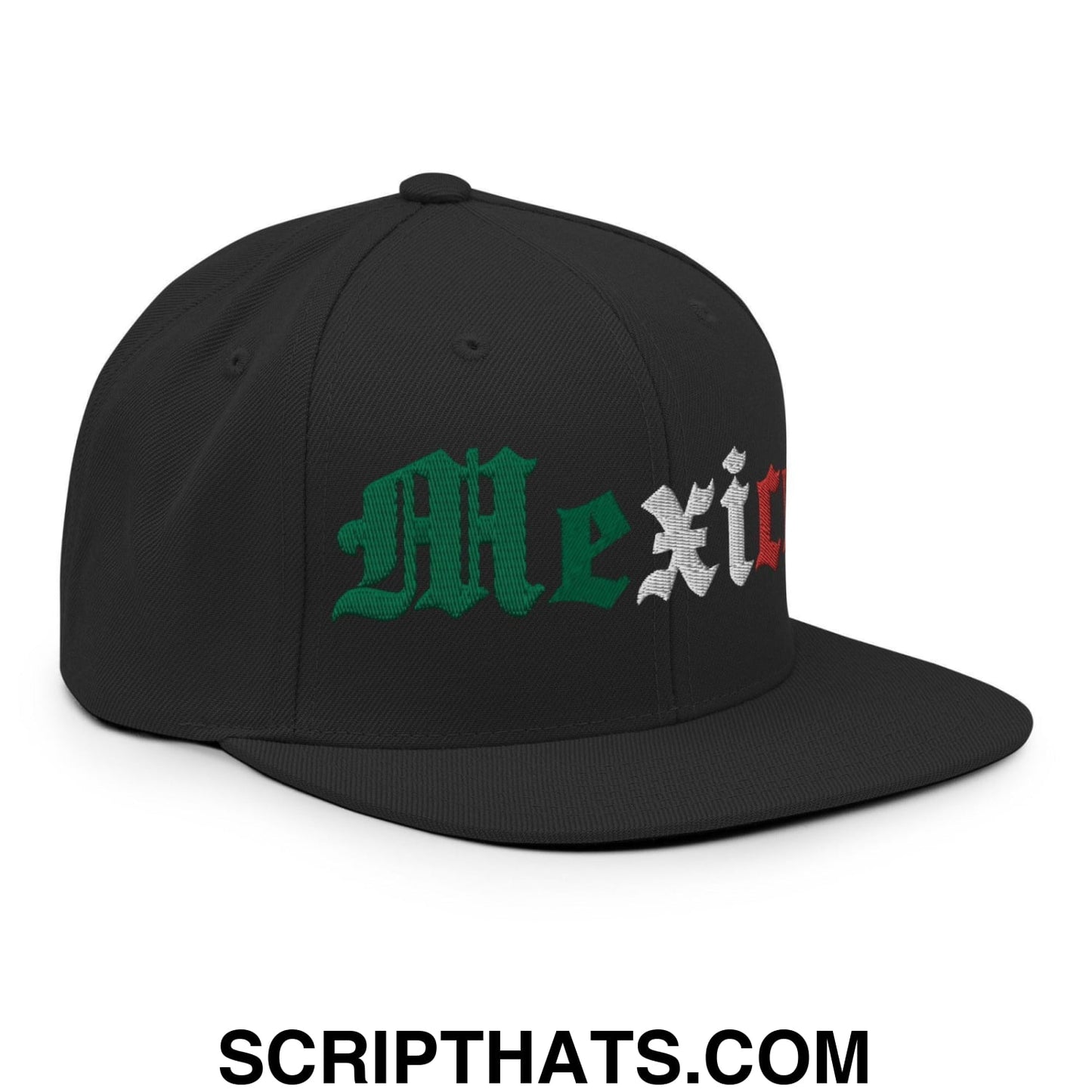 Mexico II Old English Snapback Hat Black