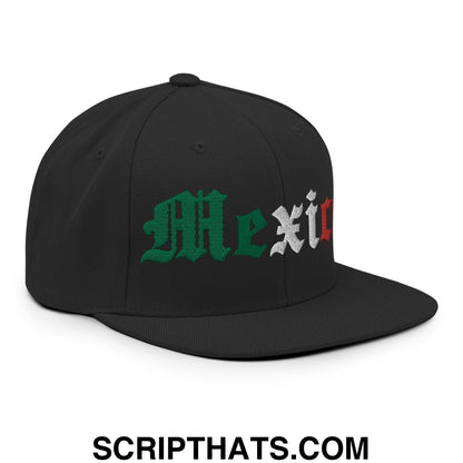 Mexico II Old English Snapback Hat Black