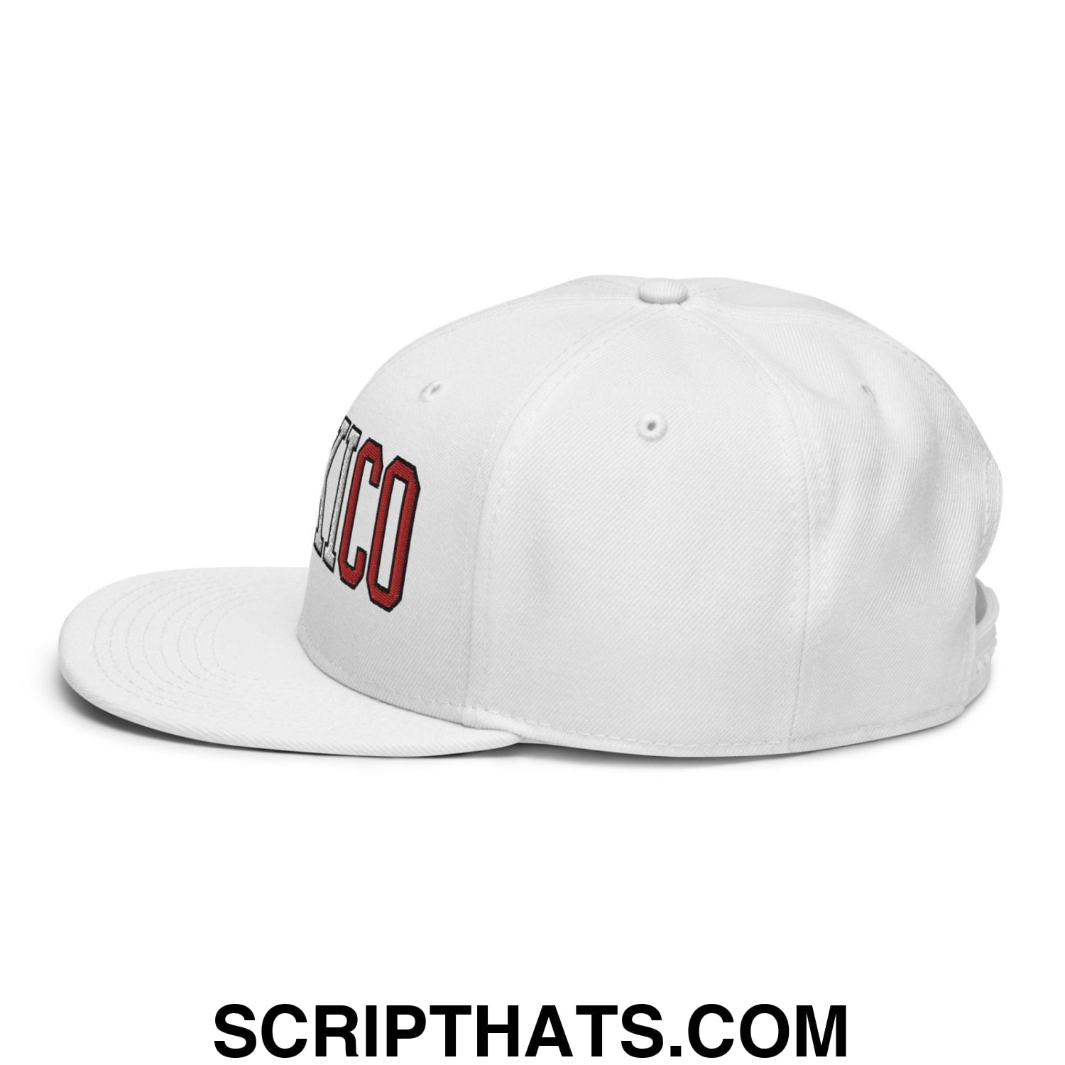 Mexico III Block Snapback Hat White