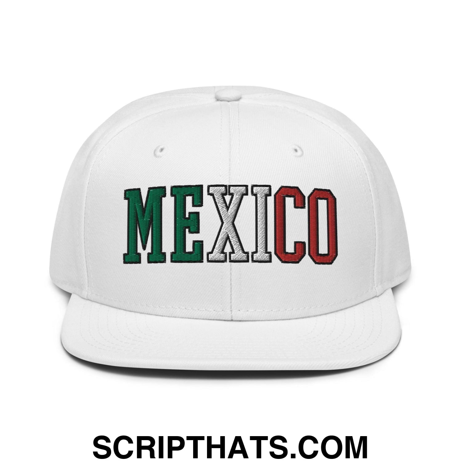 Mexico III Block Snapback Hat White