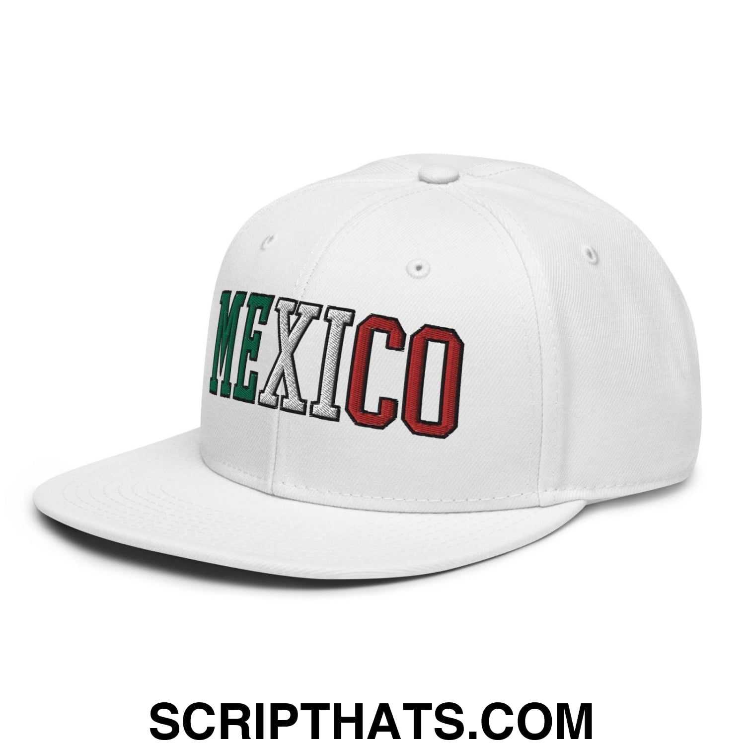 Mexico III Block Snapback Hat White