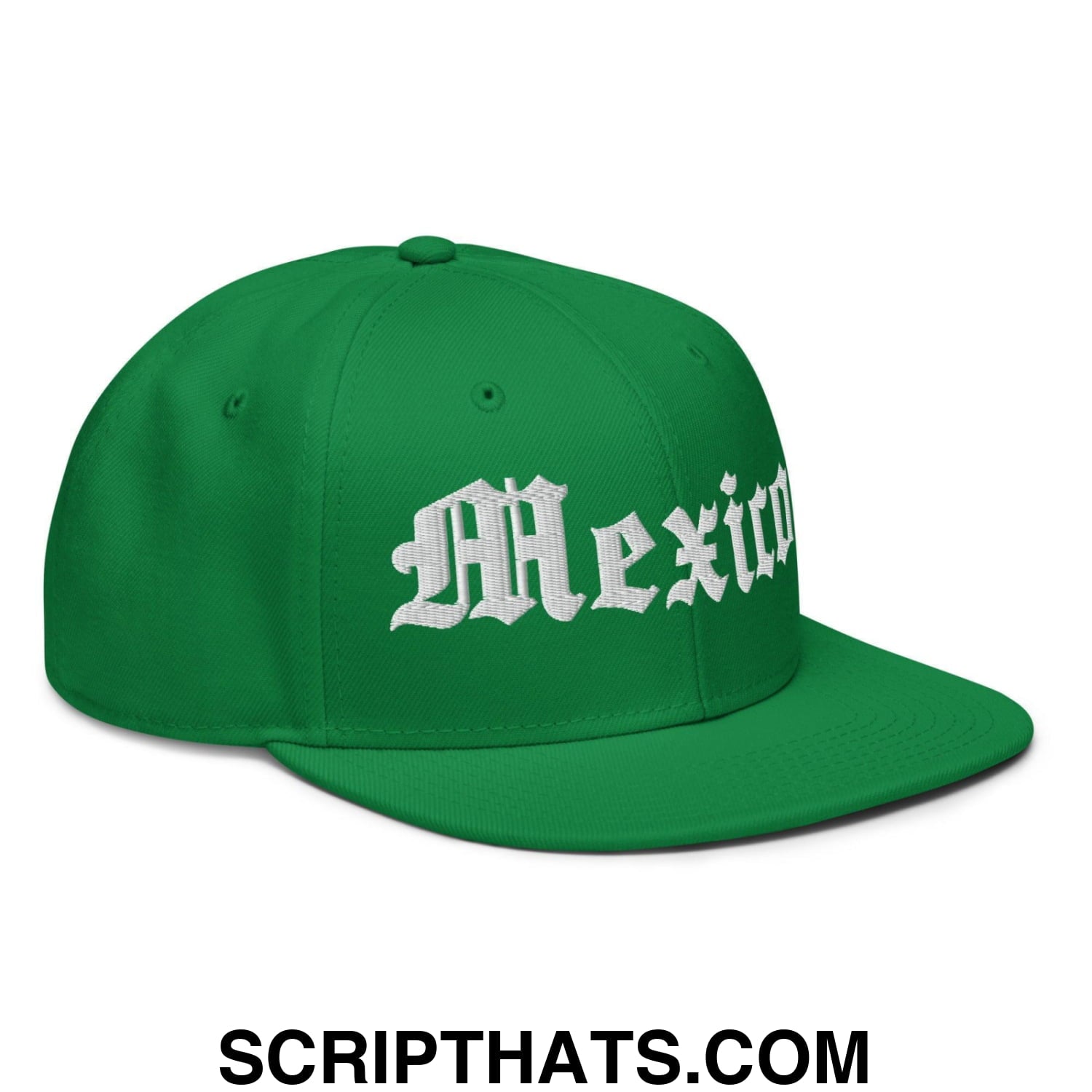 Mexico III Old English Snapback Hat Kelly Green