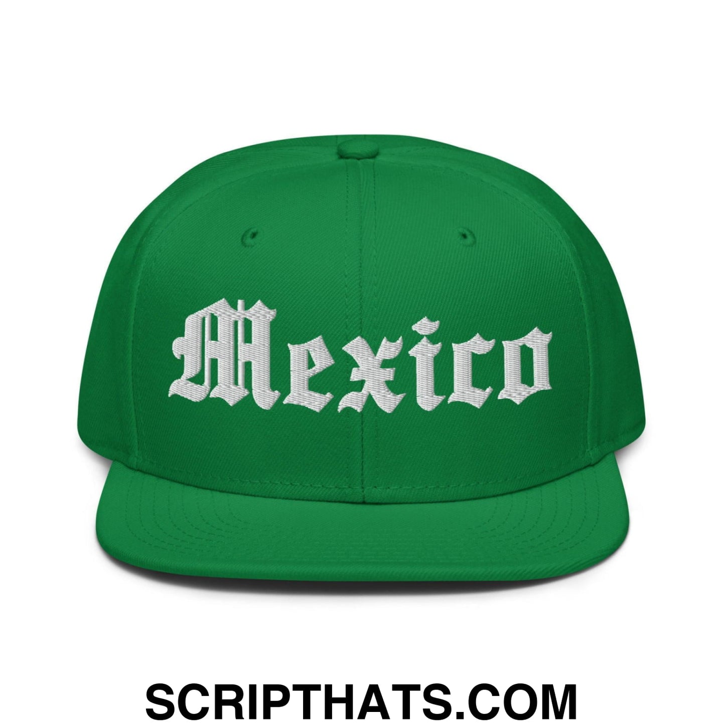 Mexico III Old English Snapback Hat Kelly Green