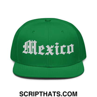 Mexico III Old English Snapback Hat Kelly Green