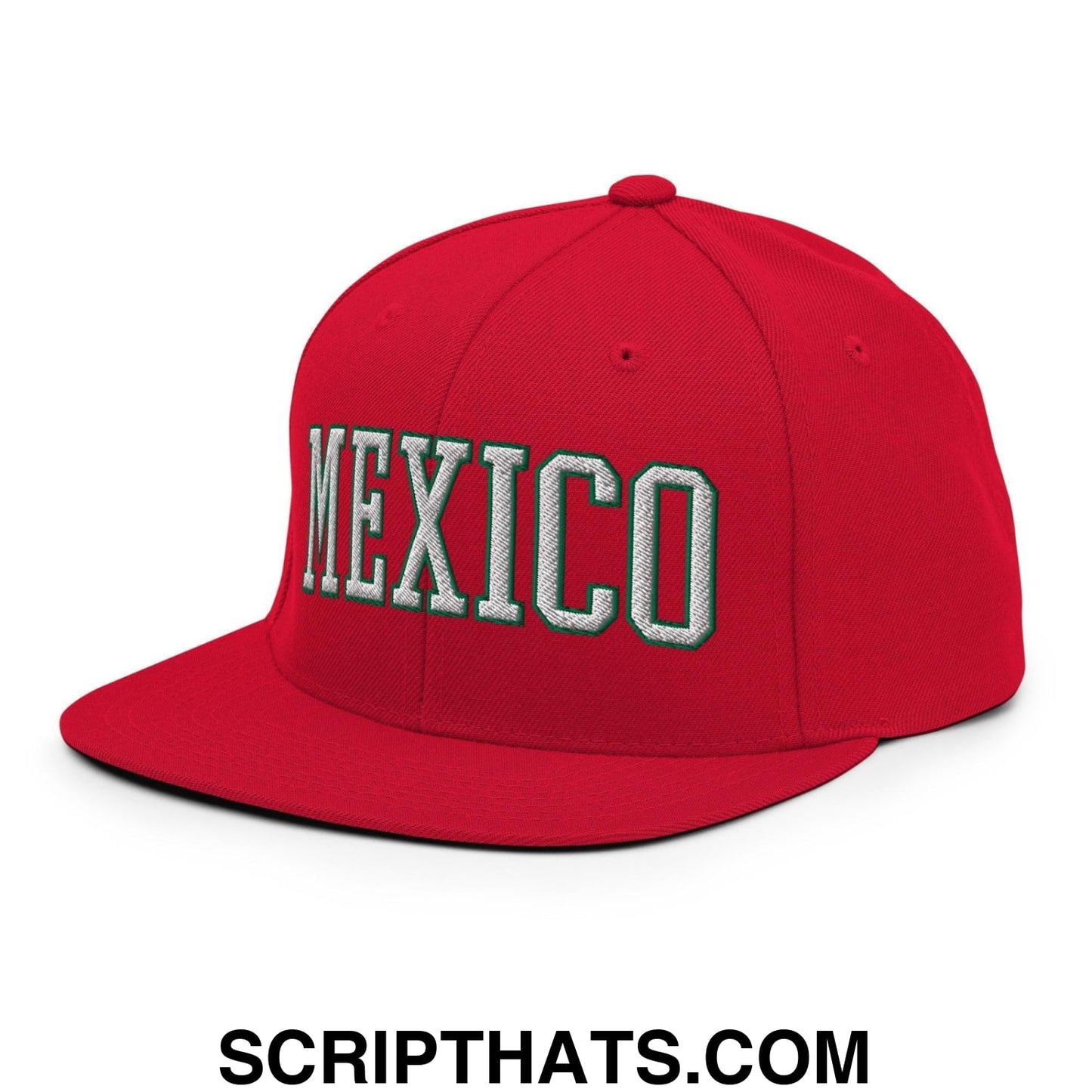 Mexico V Block Snapback Hat Red
