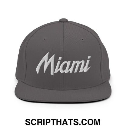 Miami Script Snapback Hat Dark Grey
