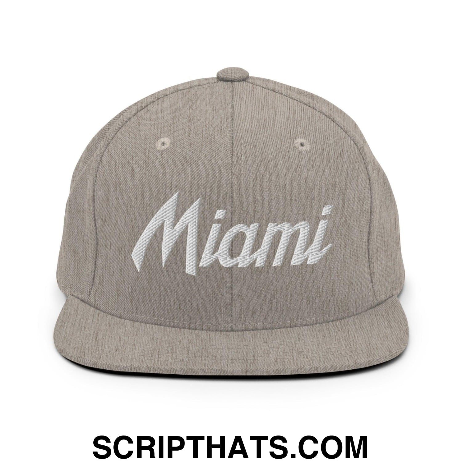 Miami Script Snapback Hat Heather Grey
