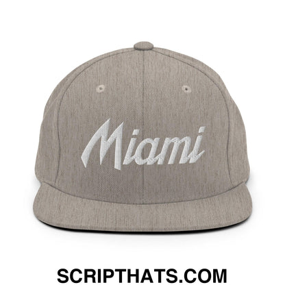 Miami Script Snapback Hat Heather Grey