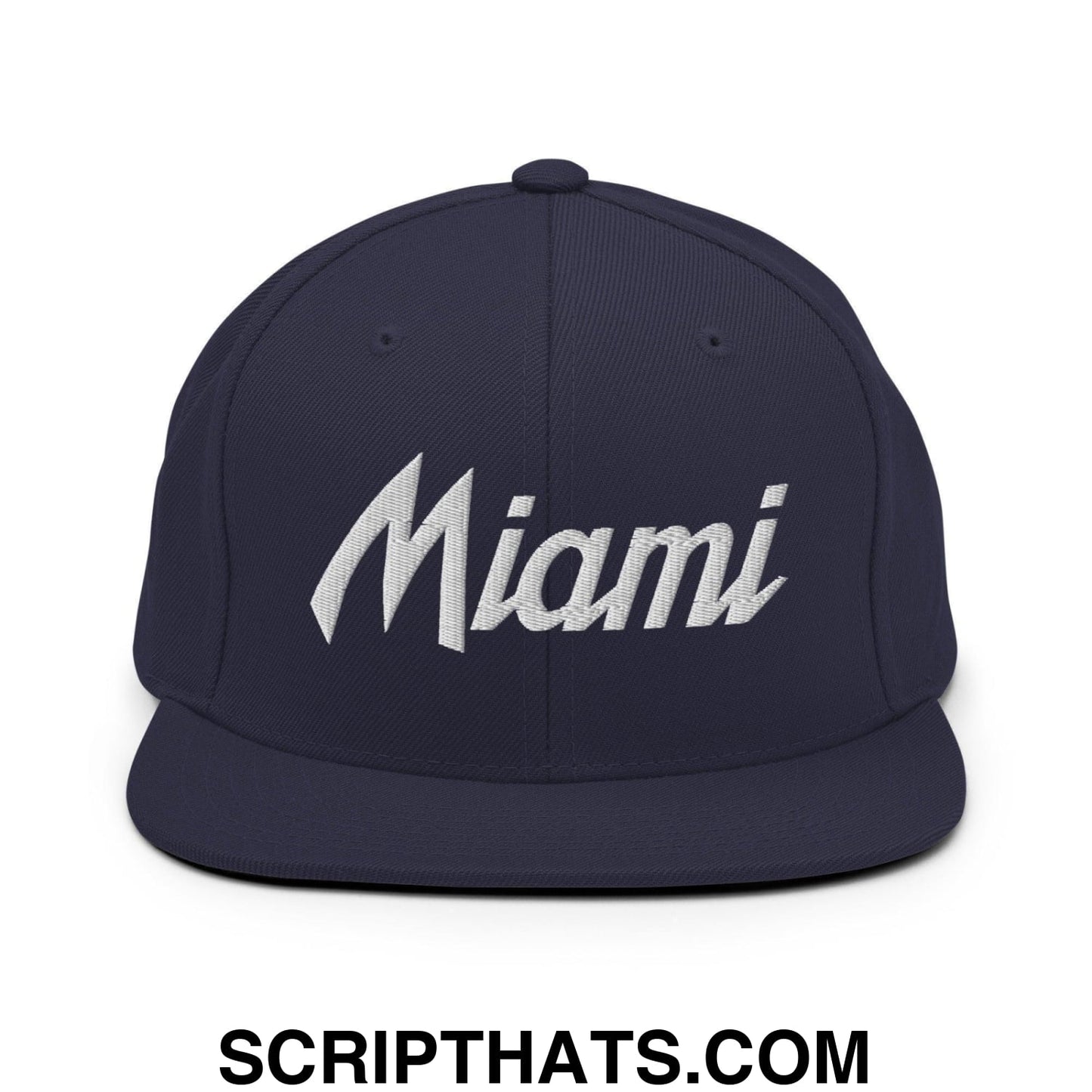 Miami Script Snapback Hat Navy