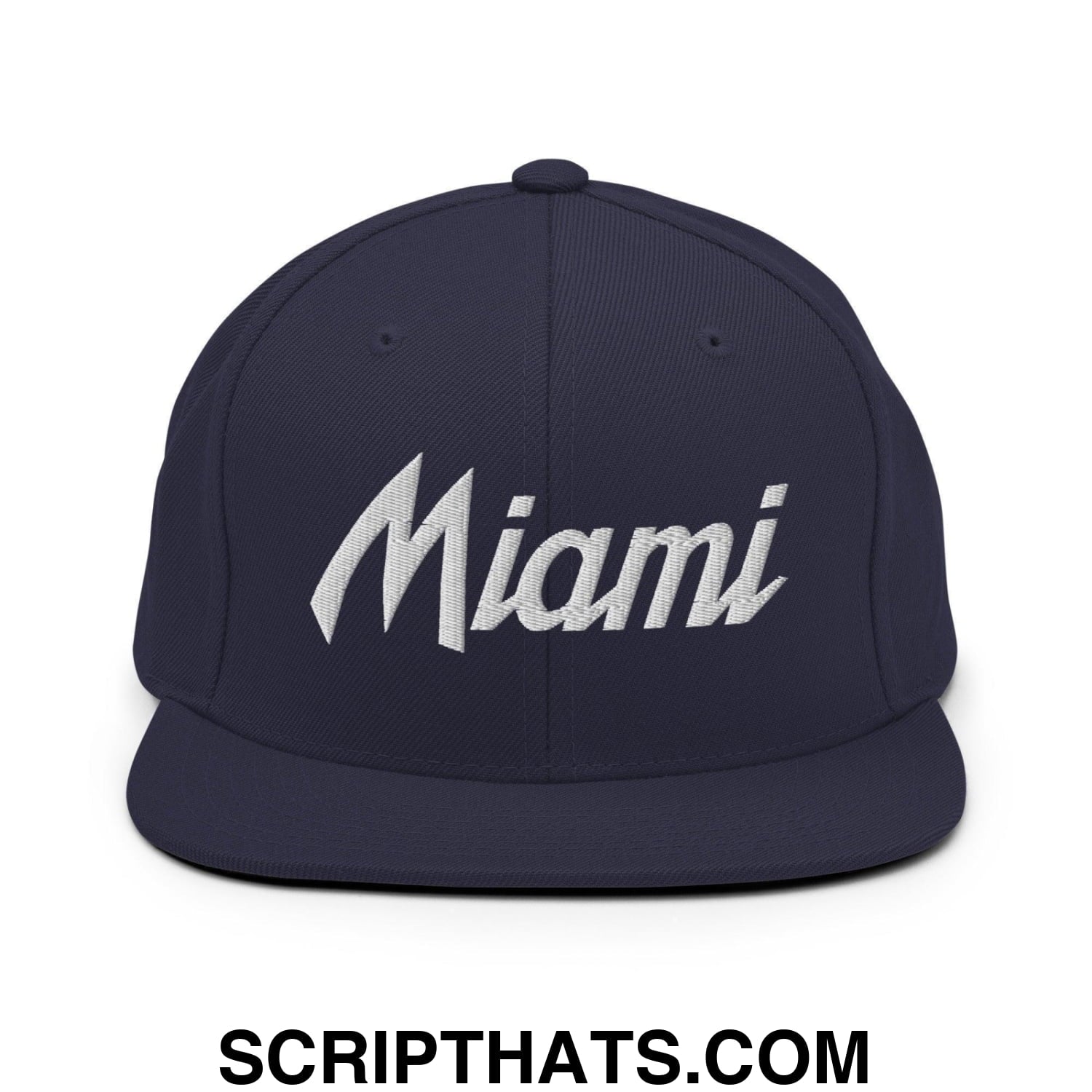 Miami Script Snapback Hat Navy