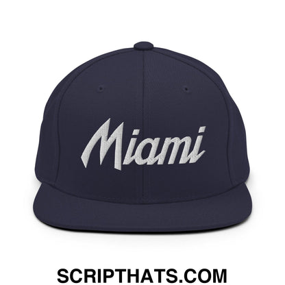 Miami Script Snapback Hat Navy