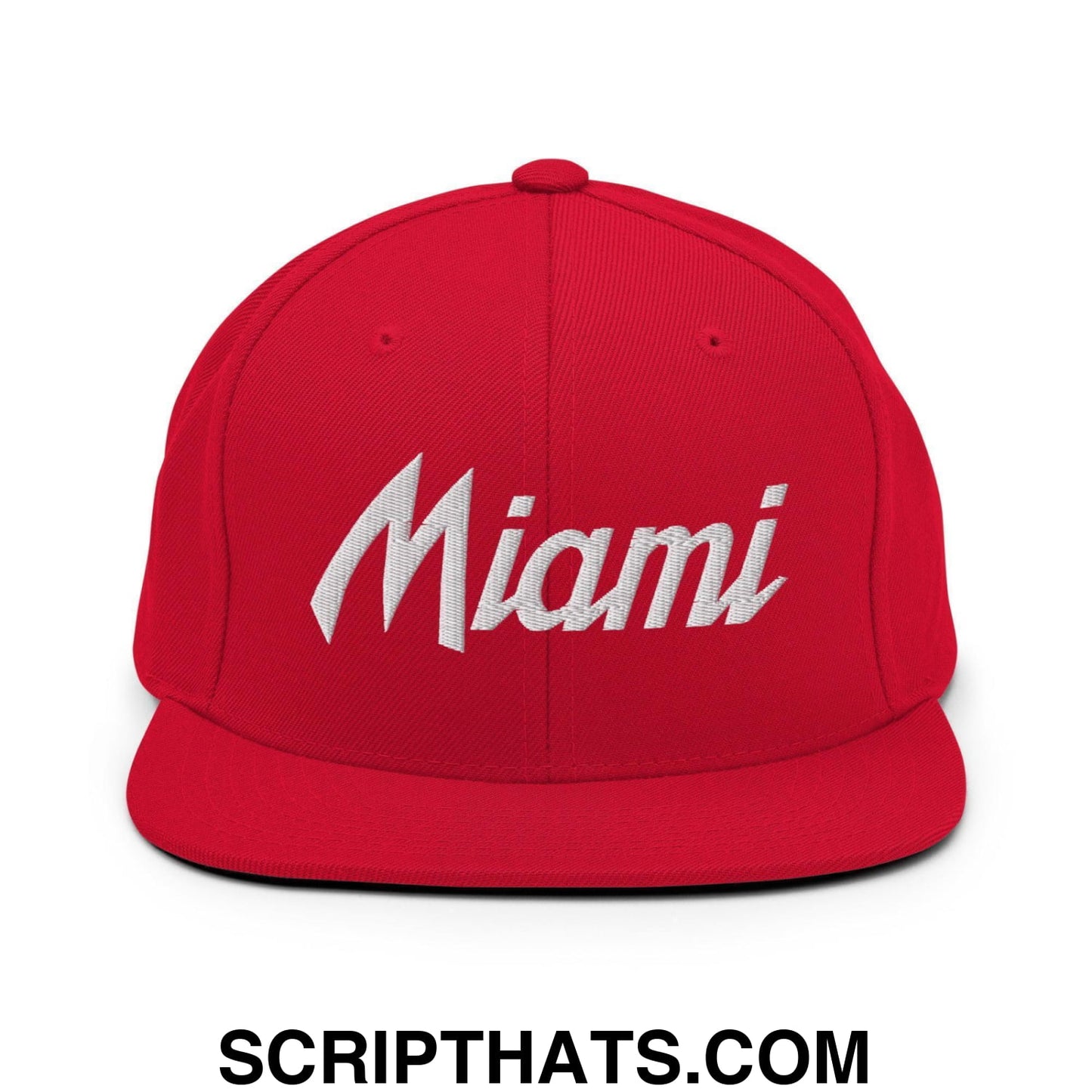 Miami Script Snapback Hat Red