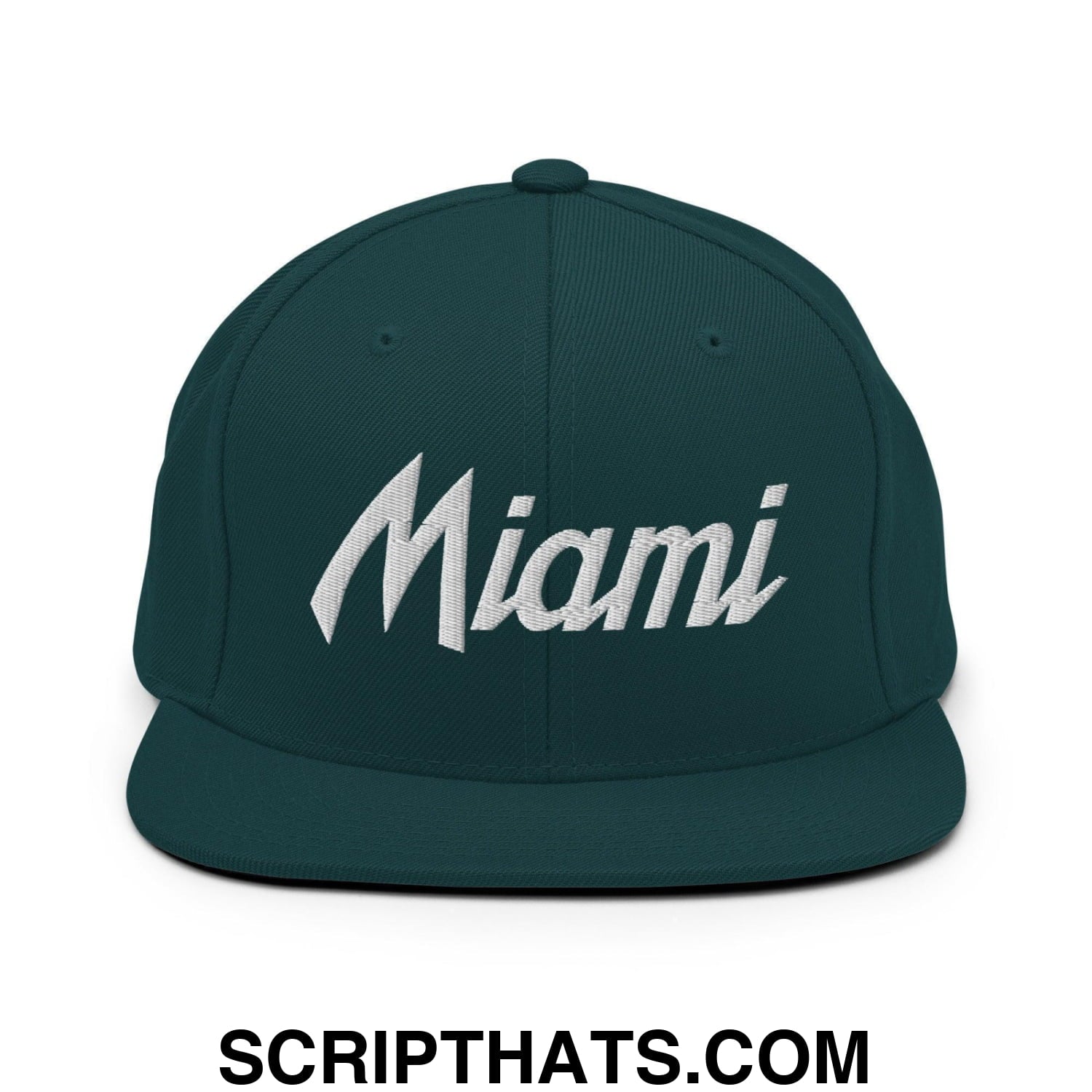 Miami Script Snapback Hat Spruce