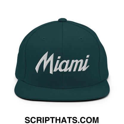 Miami Script Snapback Hat Spruce