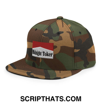Midnight Toker Bill Brim Snapback Hat Green Camo