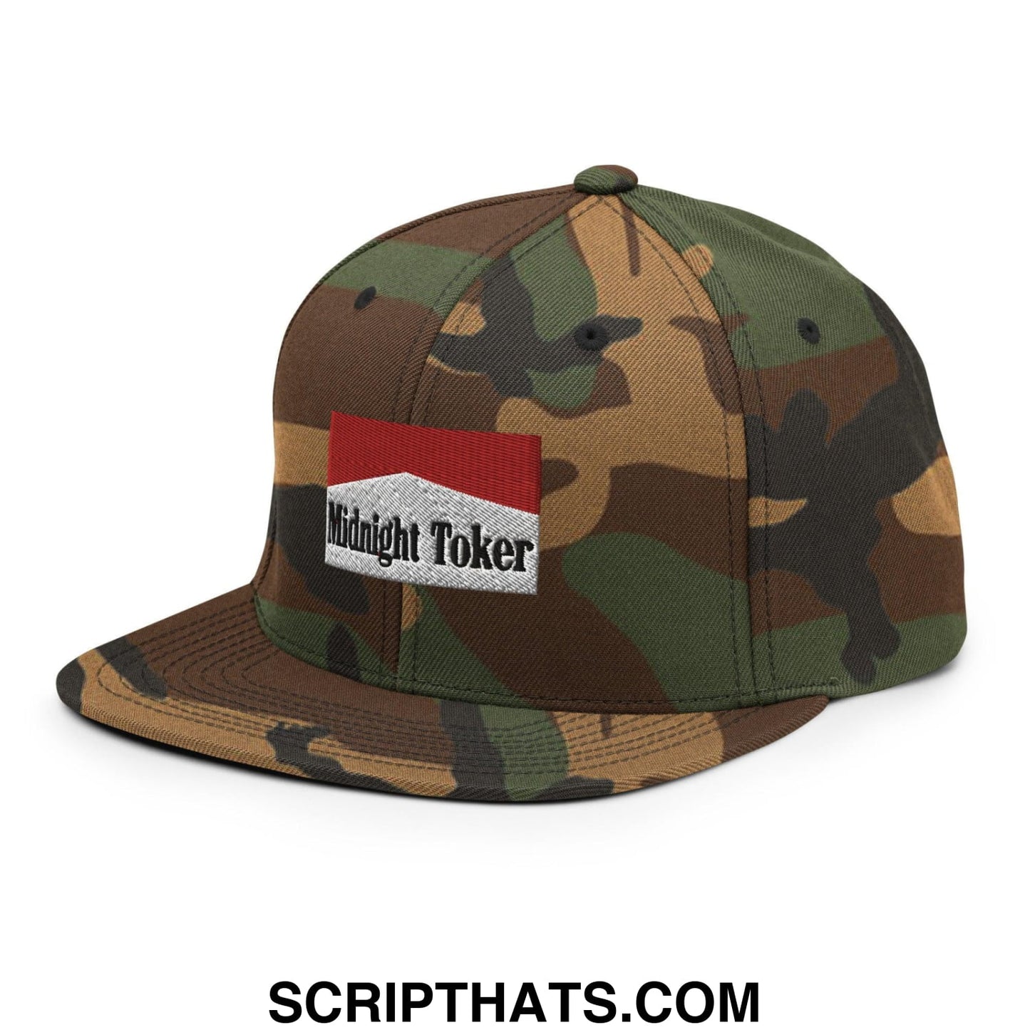Midnight Toker Bill Brim Snapback Hat Green Camo