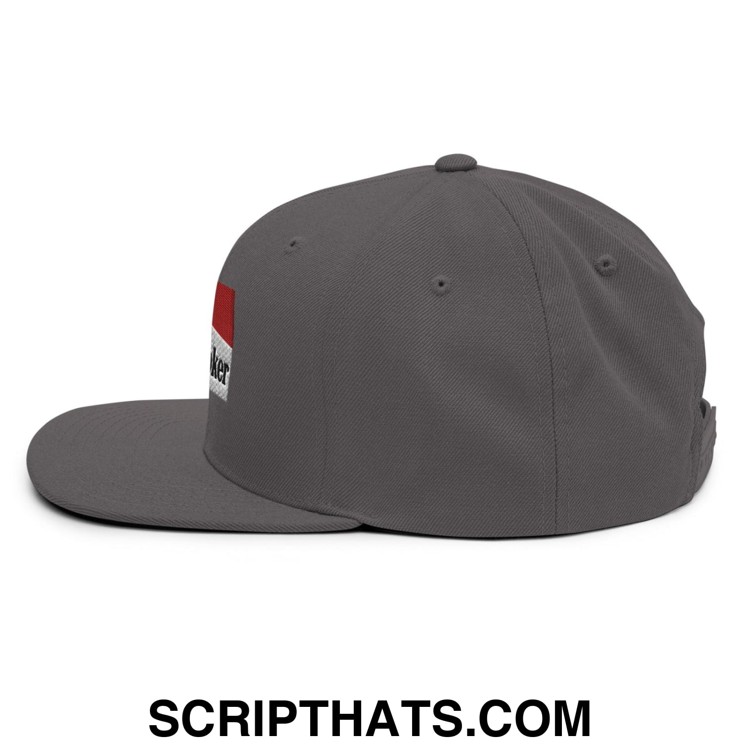 Midnight Toker Bill Brim Snapback Hat Dark Grey