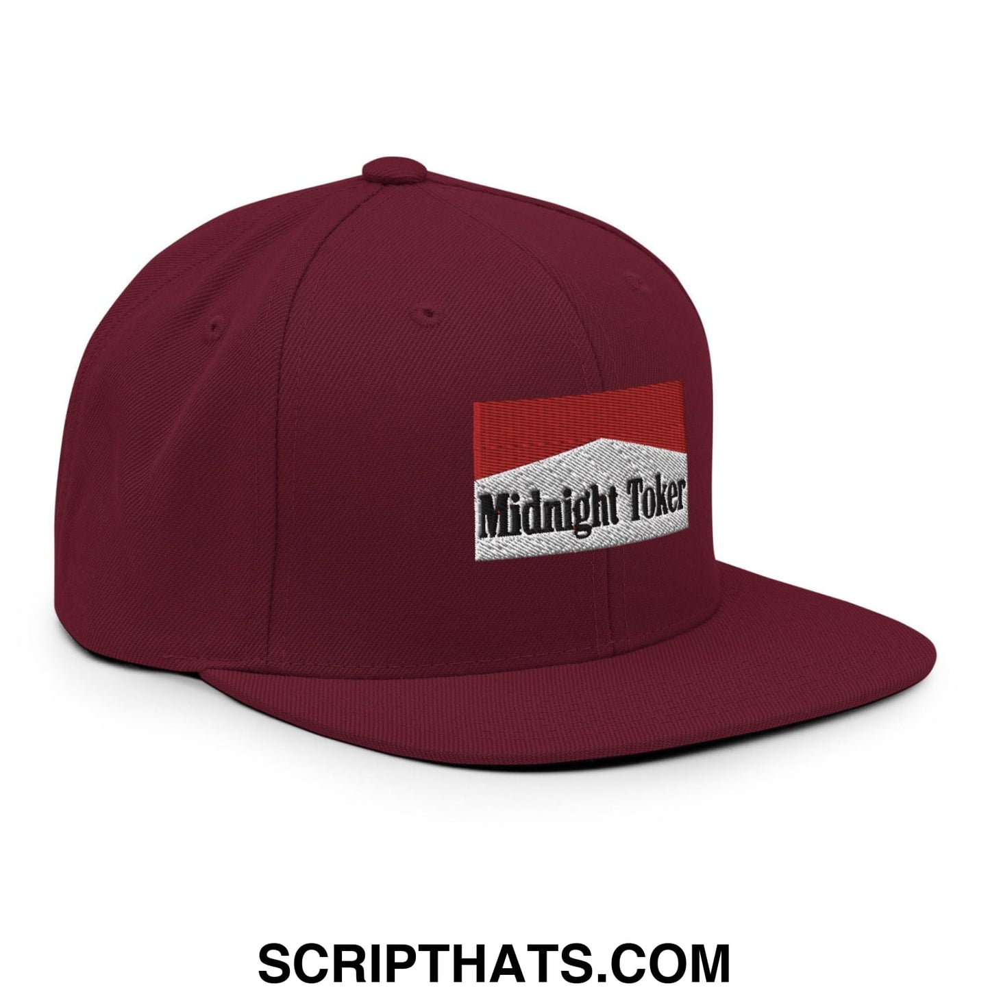 Midnight Toker Bill Brim Snapback Hat Maroon
