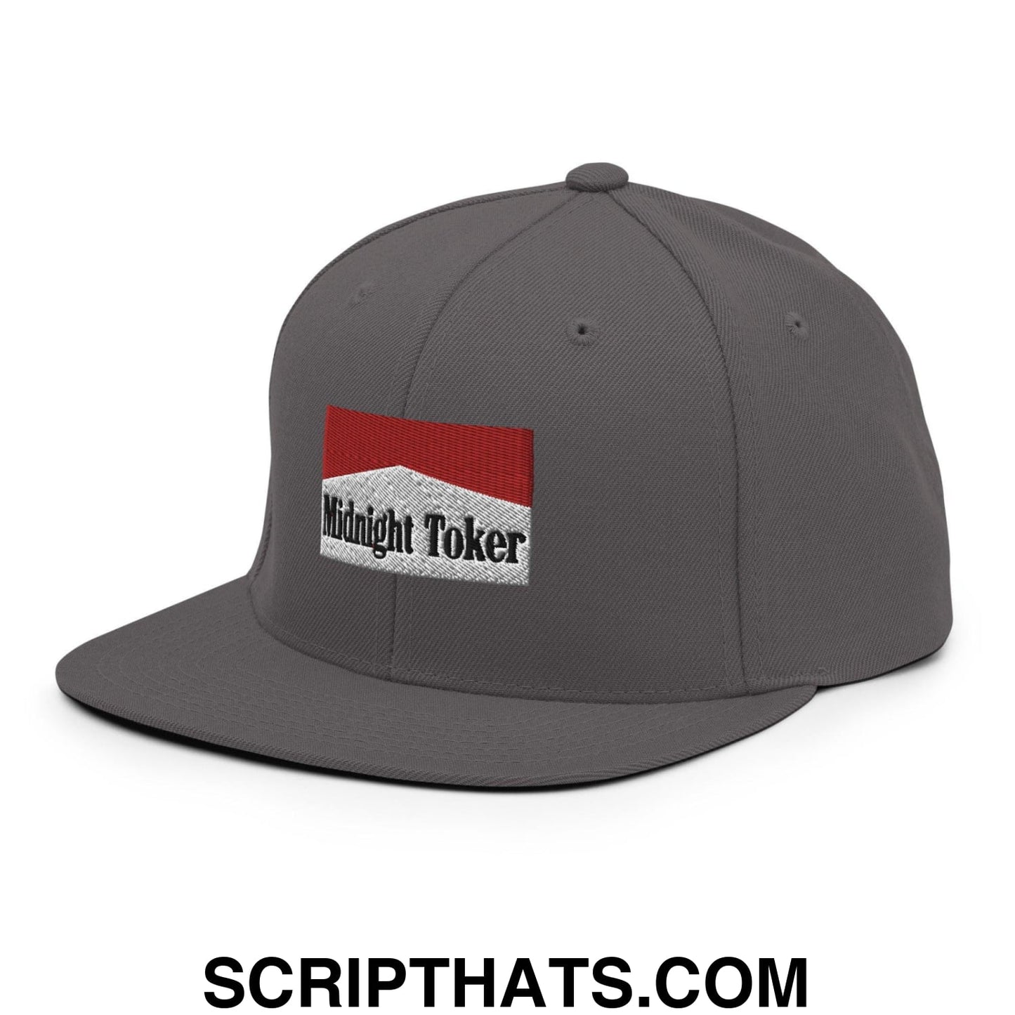 Midnight Toker Bill Brim Snapback Hat Dark Grey