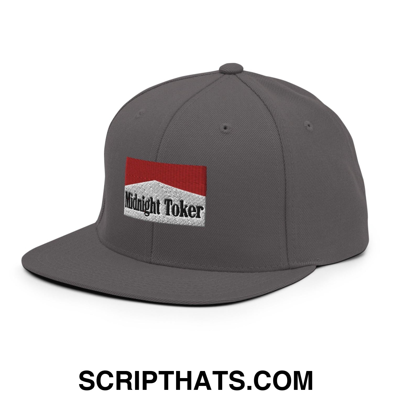 Midnight Toker Bill Brim Snapback Hat Dark Grey