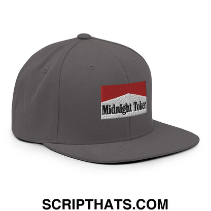 Midnight Toker Bill Brim Snapback Hat Dark Grey