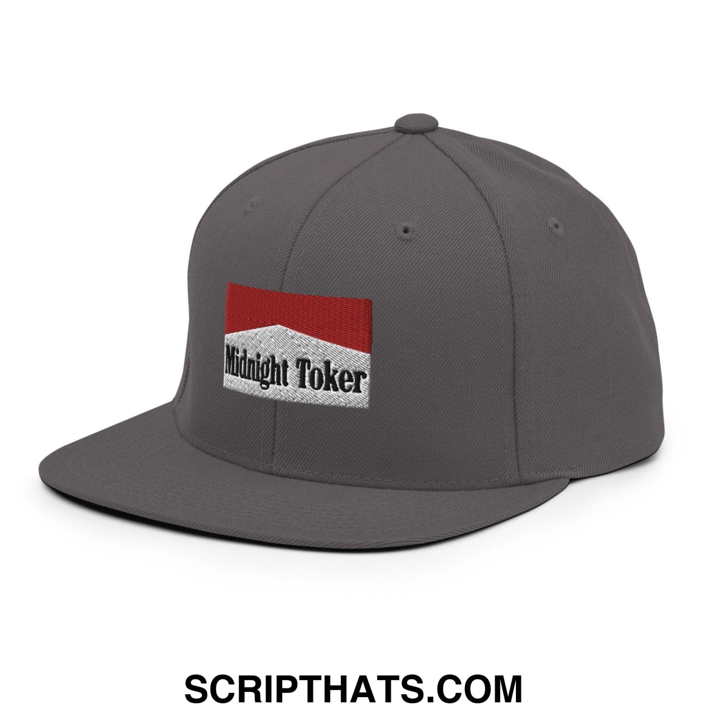 Midnight Toker Bill Brim Snapback Hat Dark Grey