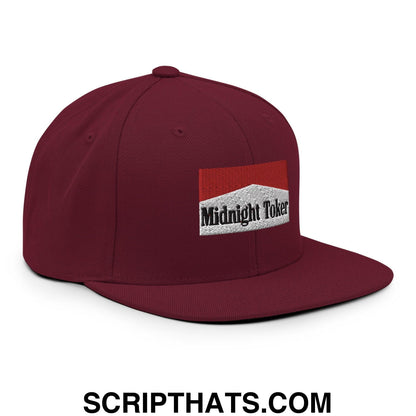Midnight Toker Bill Brim Snapback Hat Maroon