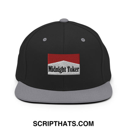 Midnight Toker Bill Brim Snapback Hat Black Silver