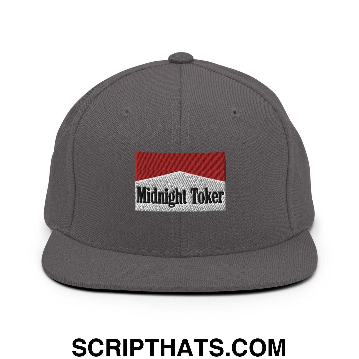 Midnight Toker Bill Brim Snapback Hat Dark Grey
