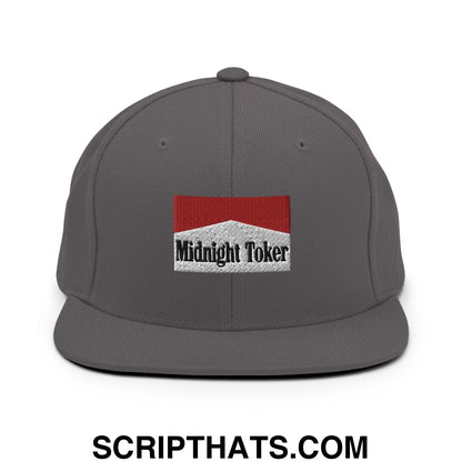 Midnight Toker Bill Brim Snapback Hat Dark Grey