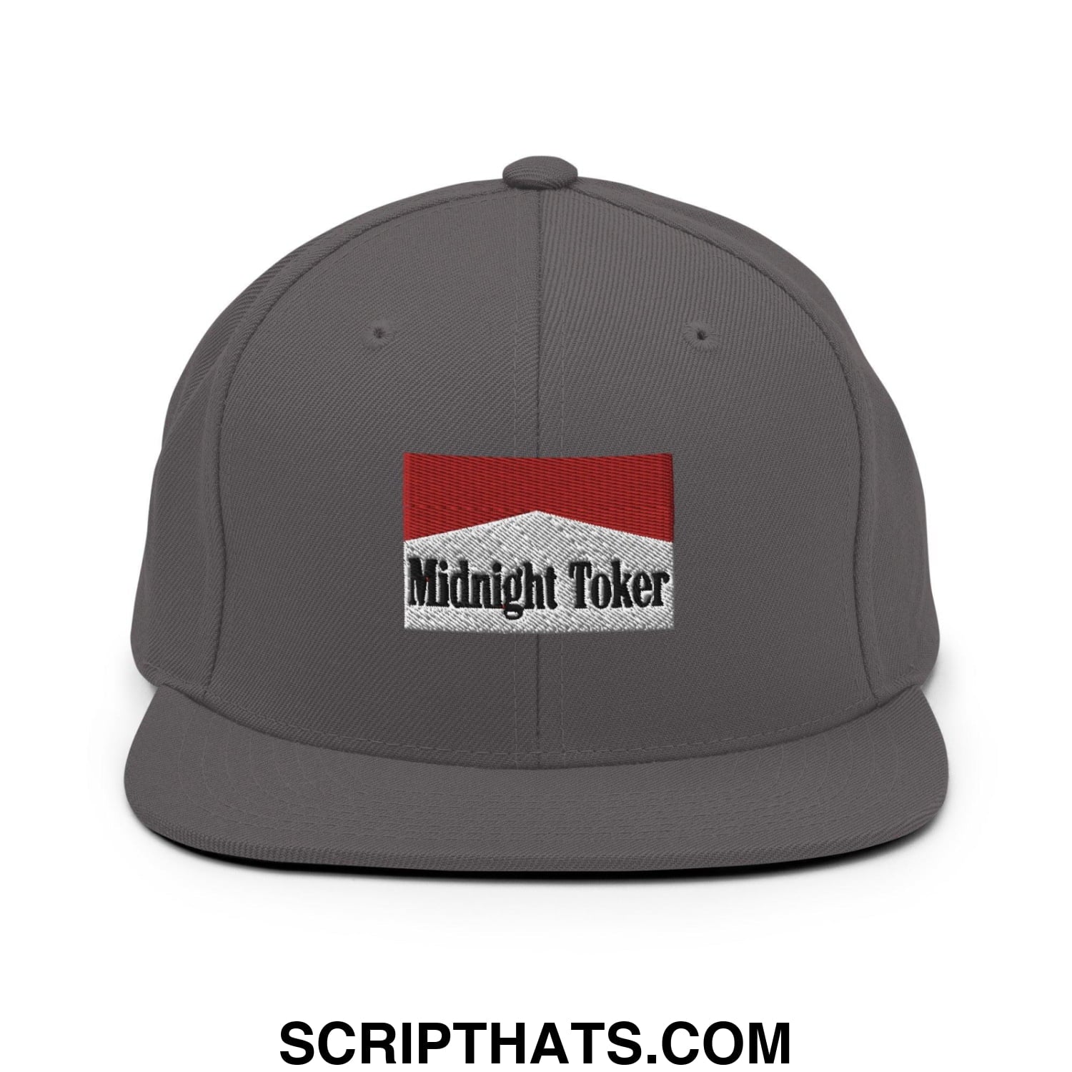 Midnight Toker Bill Brim Snapback Hat Dark Grey