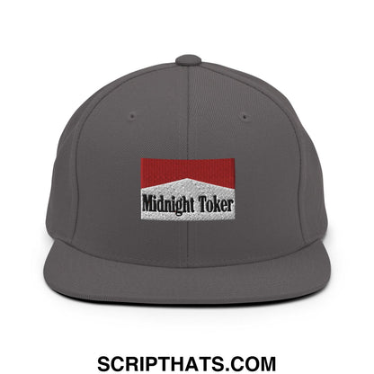 Midnight Toker Bill Brim Snapback Hat Dark Grey