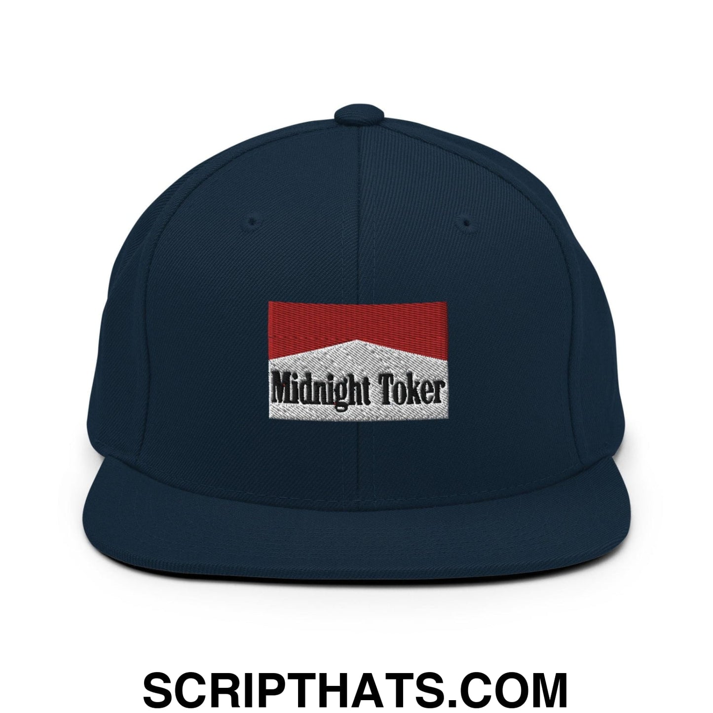Midnight Toker Bill Brim Snapback Hat Dark Navy