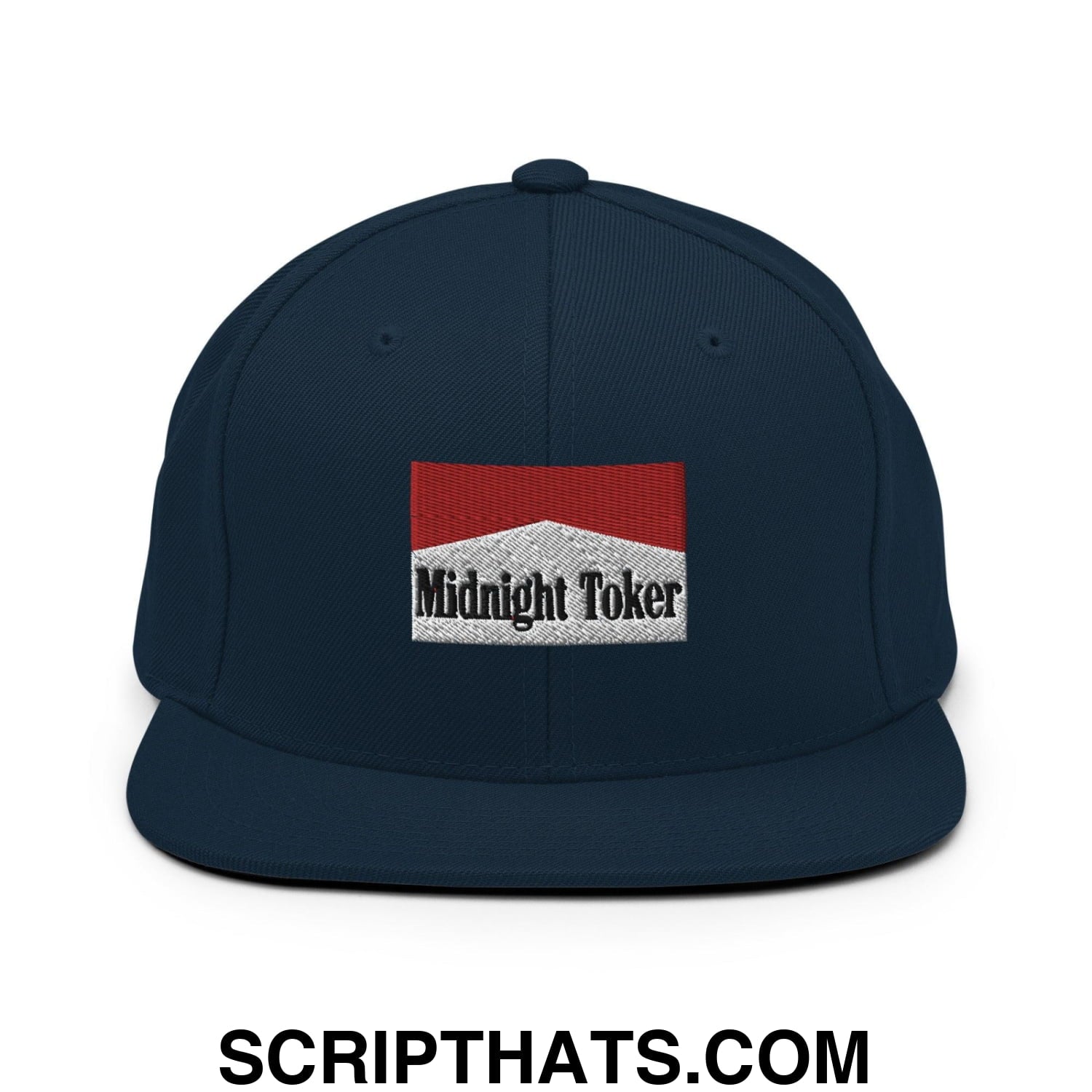 Midnight Toker Bill Brim Snapback Hat Dark Navy