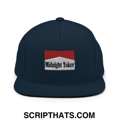 Midnight Toker Bill Brim Snapback Hat Dark Navy