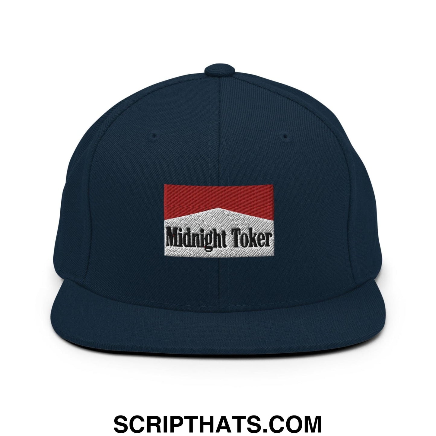 Midnight Toker Bill Brim Snapback Hat Dark Navy