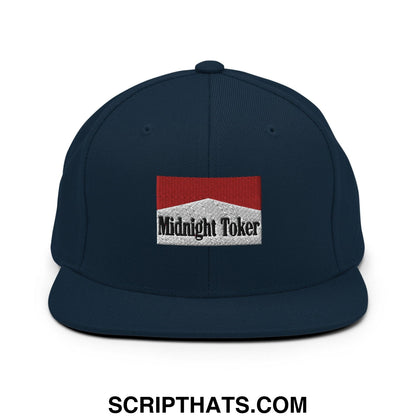 Midnight Toker Bill Brim Snapback Hat Dark Navy