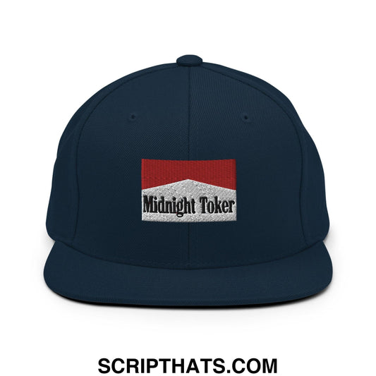 Midnight Toker Bill Brim Snapback Hat Dark Navy