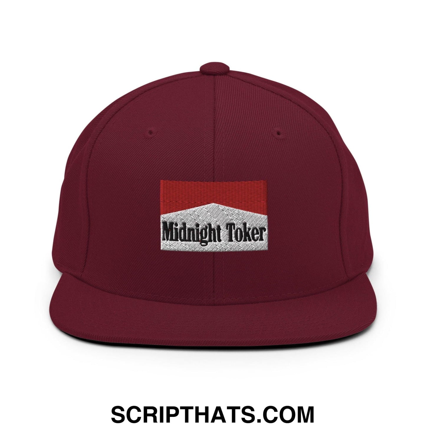 Midnight Toker Bill Brim Snapback Hat Maroon