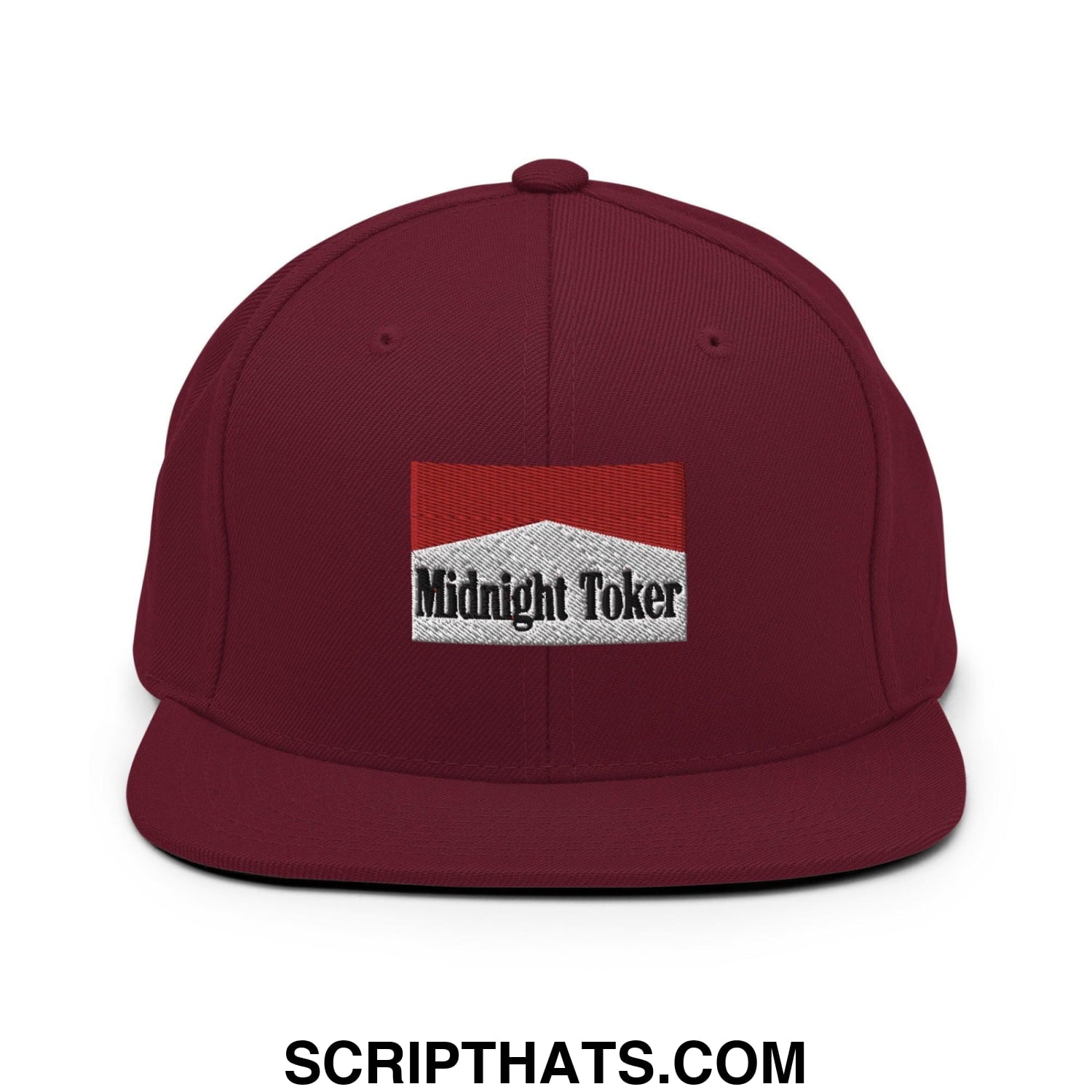 Midnight Toker Bill Brim Snapback Hat Maroon