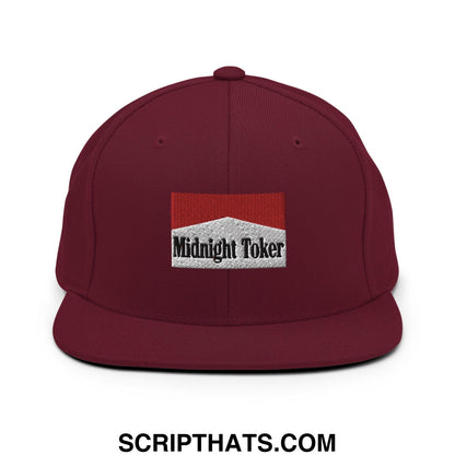 Midnight Toker Bill Brim Snapback Hat Maroon