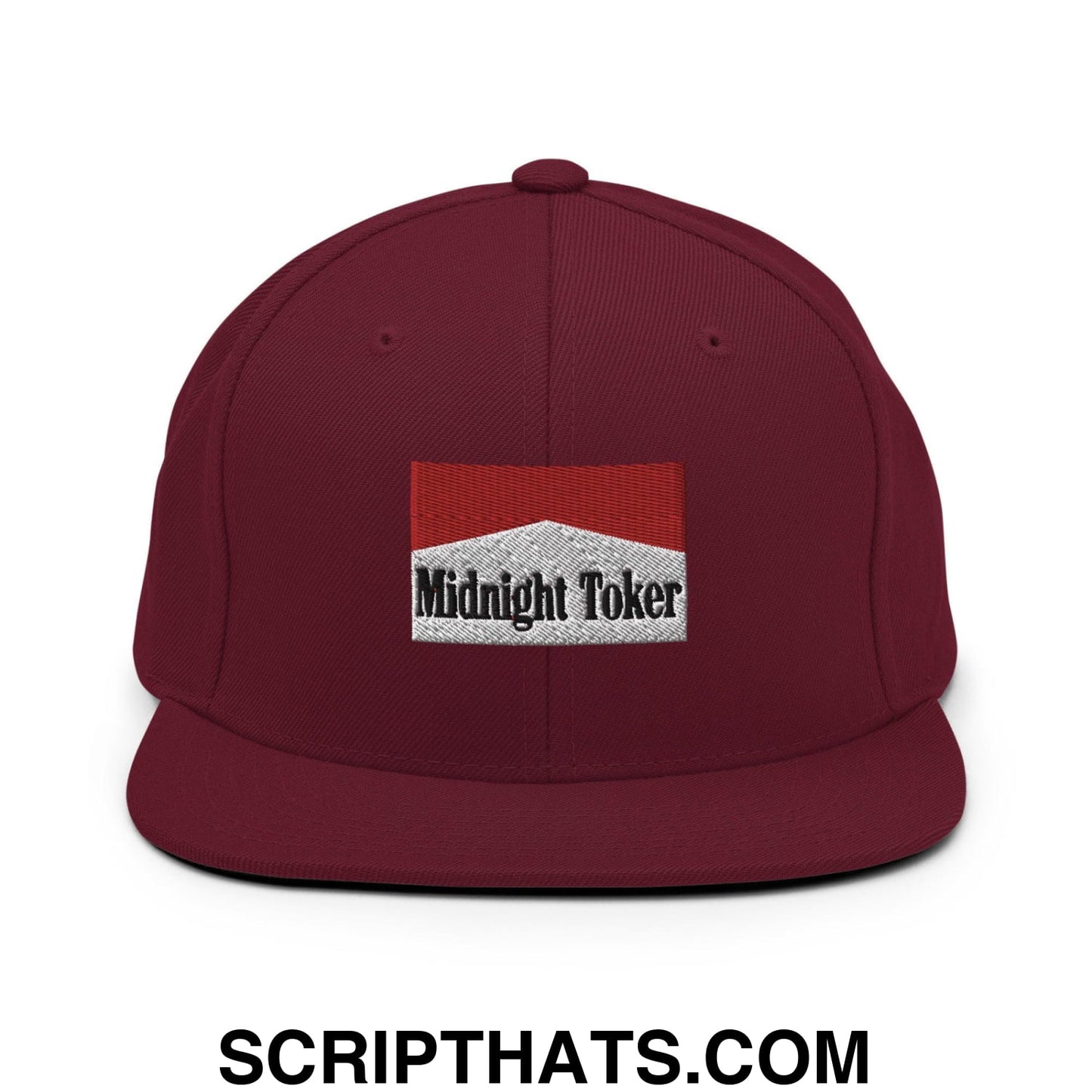 Midnight Toker Bill Brim Snapback Hat Maroon