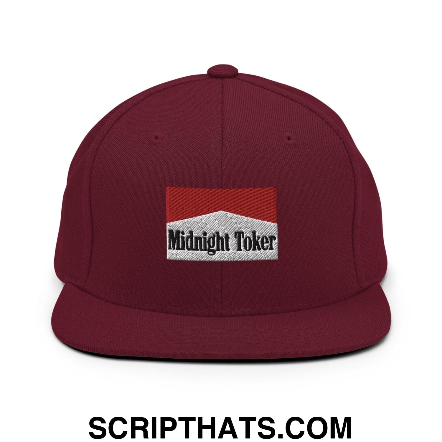 Midnight Toker Bill Brim Snapback Hat Maroon