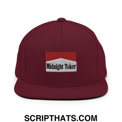 Midnight Toker Bill Brim Snapback Hat Maroon