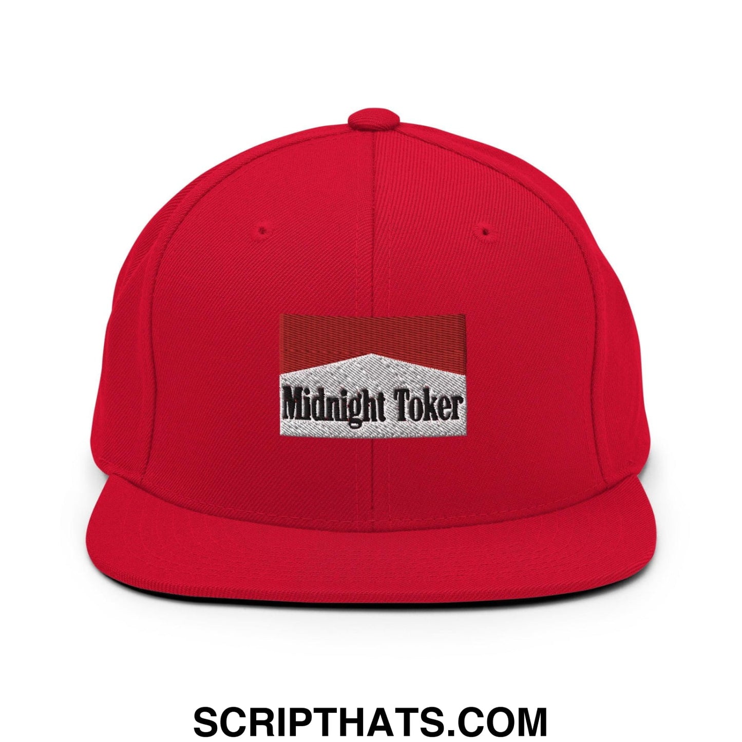 Midnight Toker Bill Brim Snapback Hat Red