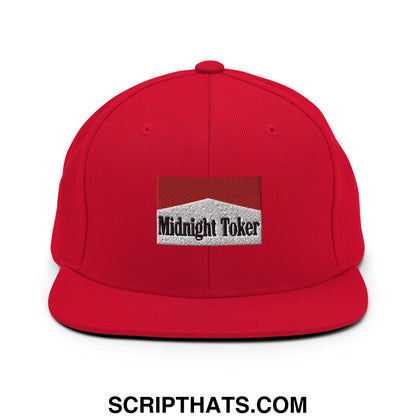 Midnight Toker Bill Brim Snapback Hat Red