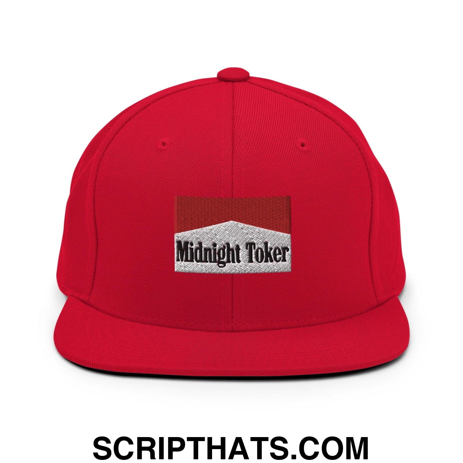 Midnight Toker Bill Brim Snapback Hat Red