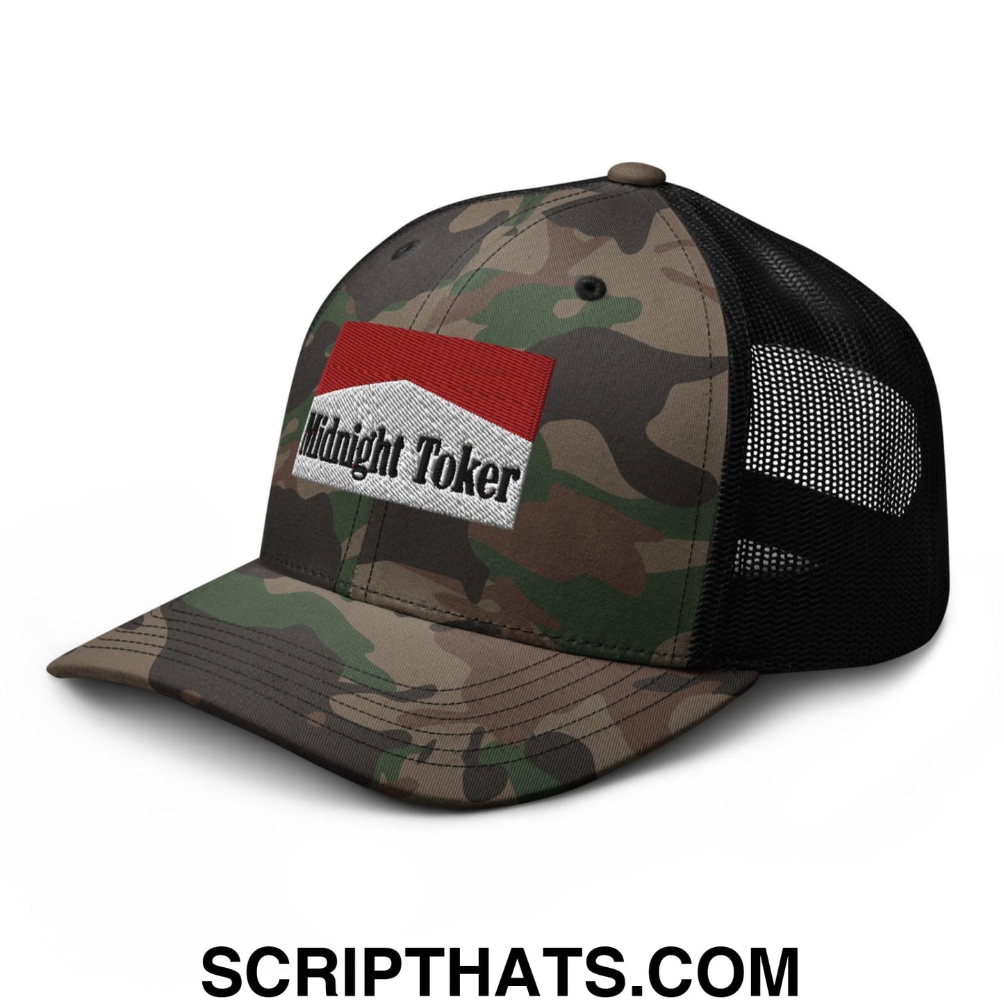 Midnight Toker Camo Trucker Hat Camo Black